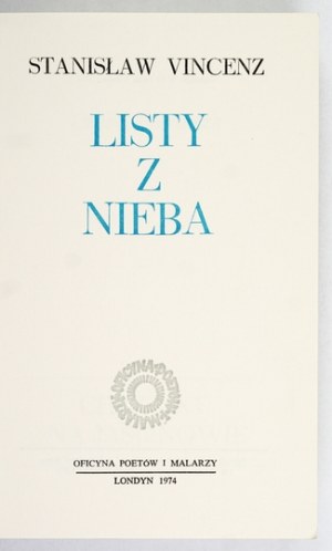 VINCENZ Stanislaw - Letters from Heaven. On the High Plateau. Band Two: New Times....