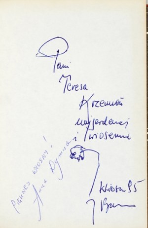 BARAN J. - A little cosmogony. Poems. 1994. dedication of the author and A. Dymna.