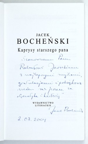 BOCHEÑSKI J. - Caprices of an old master. 2004. dedication by the author.