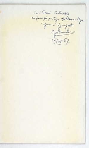 BRZĘKOWSKI J. - Odysseys. Poems. Paris 1948. dedication by the author.