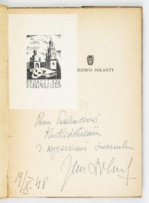 DOBRACZYÑSKI J. - Yolanta's Yarn. 1948 - Dedication by the author.