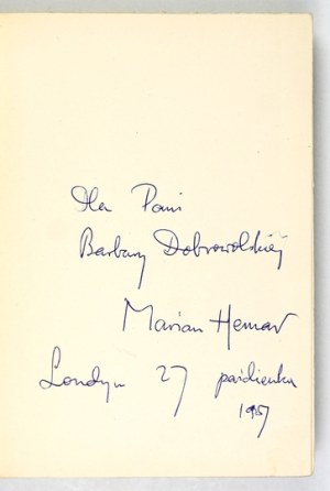 HEMAR M. - Seven lean years. 1955. dedication by the author.