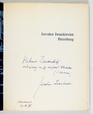 IWASZKIEWICZ j. - St. Petersburg. 1976. dedication by the author