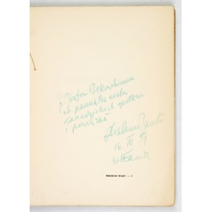 JANTA A. - Widzenie wiary. 1946. Dedykacja autora.