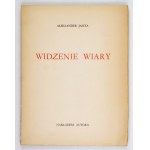JANTA A. - Widzenie wiary. 1946. Dedykacja autora.