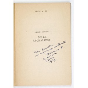 KONWICKI T. - Mała apokalipsa. 1979. Dedykacja autora. Wyd. I.