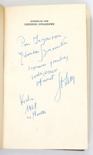 LEM S. - The star diaries. 1966. dedication by the author.