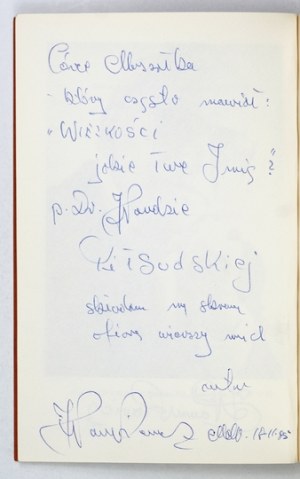 LEMIESZ-WAWRZYNKIEWICZ J. - Three generations. Melbourne 1984. dedication of the author to Wanda Pilsudska.
