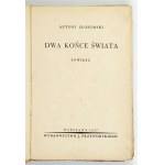SŁONIMSKI A. – Dwa końce świata. 1937. Dedykacja autora dla E. Zegadłowicza,...