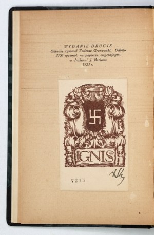 STRUG A. - The grave of the unknown soldier. 1923. with the author's protective signature.