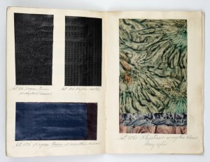 [BOOKBINDING]. Handwritten pattern book of bookbinding materials from the Cracow company 