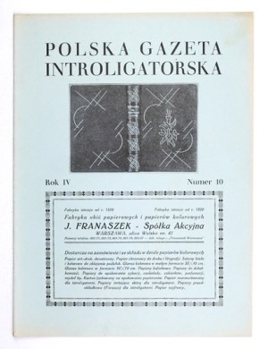 POLSKA Gazeta Introligatorska. R. 4, no. 10: 20 X 1931.