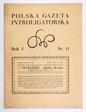 POLSKA Gazeta Introligatorska. R. 5, no. 11: November 20, 1932.
