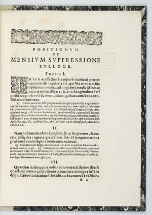 MANLIUS Georg - Positionvm de svppressione mesivm dodekas [gr.], quâ non sine Deo, Magnifico, Excellentissimo, [......