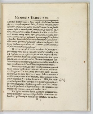 SEGER Georg - Georgi Segeri Thorunensis Memoria Brunniana: seu oratio De vita atque obitu Viri Magnifici [...]....