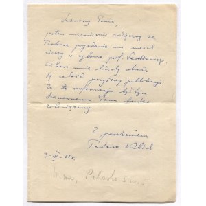 [KUBIAK Tadeusz]. List odręczny Tadeusza Kubiaka do nieznanego adresata, dat. 3 III 1961.