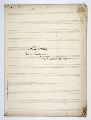 [SZOPSKI Felicjan]. Handwritten score of the song 