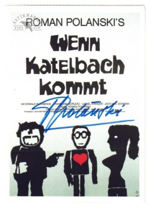 [POLAÑSKI Roman]. Roman Polanski's signature on a color advertising flyer for the film 