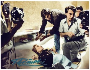 [POLAÑSKI Roman]. Roman Polanski's signature on a color advertising still from the film Rosemary's Baby.