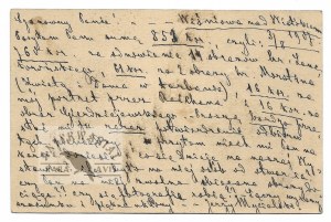 [MYCIELSKI Jerzy]. Correspondence card with a handwritten letter from Jerzy Mycielski to painter and conservator Wladyslaw P....