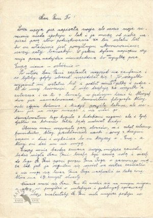 [OCIEPKA Teofil]. Handwritten letter by Teofil Ociepka to an unknown addressee in England,...