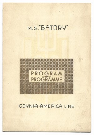 [M/S BATORY]. Program of the piano concert presented on board M/S Batory dn....