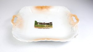 [KRYNICA]. A platter with an image of the New Baths in Krynica from the late 1920s/30s....