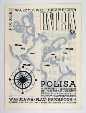 [Insurance policy]. Polskie Towarzystwo Ubezpieczeniowe Patria SA. Policy, lifetime accident insurance in...