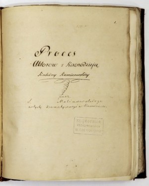 Manuscript from mid-19th century: among other things, actors' dispute with the bishop, beekeeping in Podolia