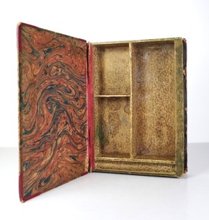 [CRACK IN THE BOOK]. Cassette imitating a book in a half leather binding from the 1930s....