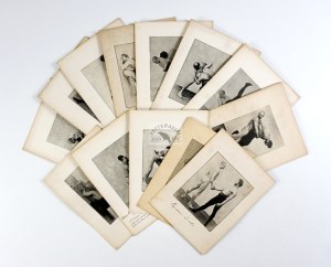 [SPORT, wrestling]. A set of 20 overview boards for pre-1939 wrestling exercises.