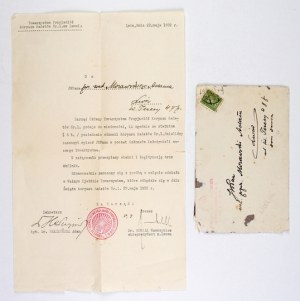 [GOOD FRIENDS of the Cadet Corps No. 1 in Lviv]. Letter to Adam Morawski informing him of his enrollment in the...