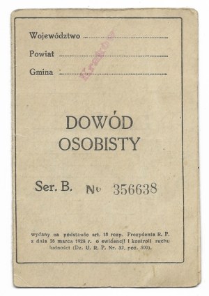 ID card issued to teacher Mieczyslaw Romanowski of Krakow dn....