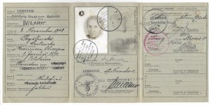 KENNKARTE. Identification card. Identity card issued to Kazimiera Olimpia Szydlowska dn....