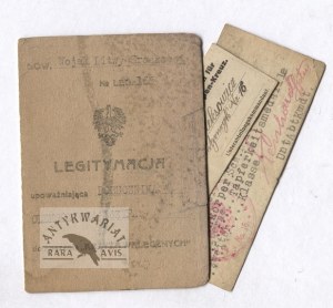 [KRZYŻ Walecznych - ID card]. Legitimation No. 166 authorizing Lieutenant Jozef Oleksowicz to wear the Cross of Valor,...