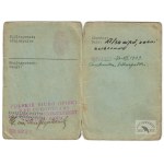 LEGITYMACJA dla kpr. Józefa Lechowicza wystawiona przez Polskie Biuro Opieki nad Uchodźcami, nr 56366/szam.,...