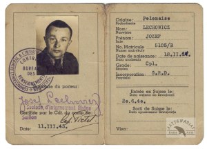 [LEGITIMATION]. Carte de Légitimation for Cpl. Joseph Lechowicz issued by the Commissariat Fédéral à l&#...