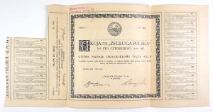 ŻEGLUGA Polska, Joint Stock Company. Share ... for one hundred and forty (140) MP. which grants to the bearer of said share all...