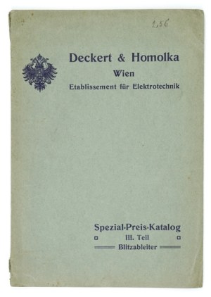 DECKERT & Homolka - Vienna. Catalog of lightning conductors from the turn of the century.