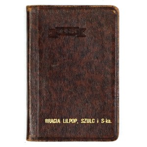 LILPOP Bracia, Szulc i S-ka. [Kalendarzyk] na rok 1938. Poznań. [b.w]. 16, s. 128, 48, [38]. opr. oryg....