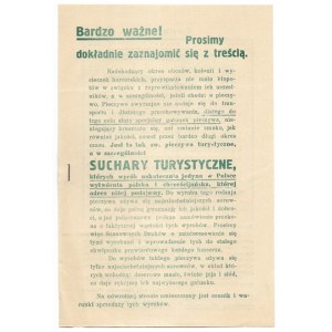 KOZŁOWICZ W., Wytwórnia Deserowego Pieczywa, Jarosław. Ulotka reklamowa.