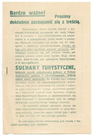 KOZŁOWICZ W., Wytwórnia Desserowego Pieczywa, Yaroslavl. Advertising flyer.
