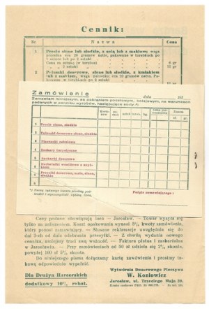 KOZŁOWICZ W., Wytwórnia Desserowego Pieczywa, Yaroslavl. Advertising flyer.