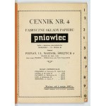 PNIOWIEC. Fabryczne Składy Papieru, Sp. z o.o. Cennik nr 4. Ważny od 1 maja 1937 r.