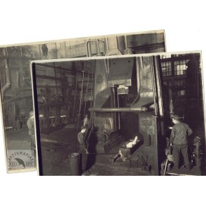 M. Steckel - kuźnia w Hucie Bismarcka w Chorzowie na 2 fotografiach z nie przed 1928.