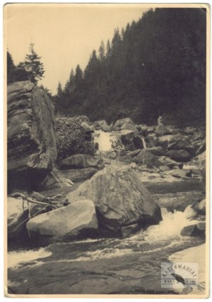 W. Sawczynski - Hromitna waterfall in Hryniava in a 1935 photograph.