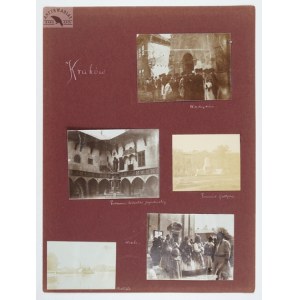 [KRAKÓW - życie miasta - fotografie sytuacyjne]. [1. poł. XX w.]. Zestaw 5 fotografii form. ca 8x10 cm, 7x9,5 cm,...