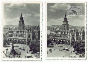 S. Kolowca - market square with and without the Mickiewicz monument in a photograph from the 1930s and 40s....