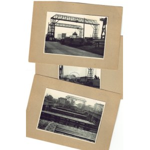 [KRAKÓW - odbudowa Mostu Dębnickiego - fotografie sytuacyjne]. [5 XI 1951]. Zestaw 3 fotografii form. ca 8x11,5 cm,...