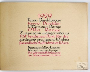 Unique album with photos taken by students of Krzemieniec high school under the direction of... S. Sheybal....